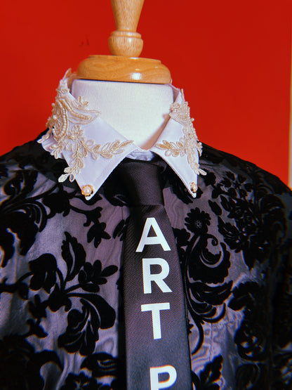 3 Piece Floral Sweater, Shirt and Tie + FREE ART BAG