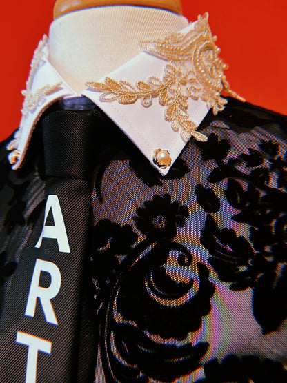 3 Piece Floral Sweater, Shirt and Tie + FREE ART BAG