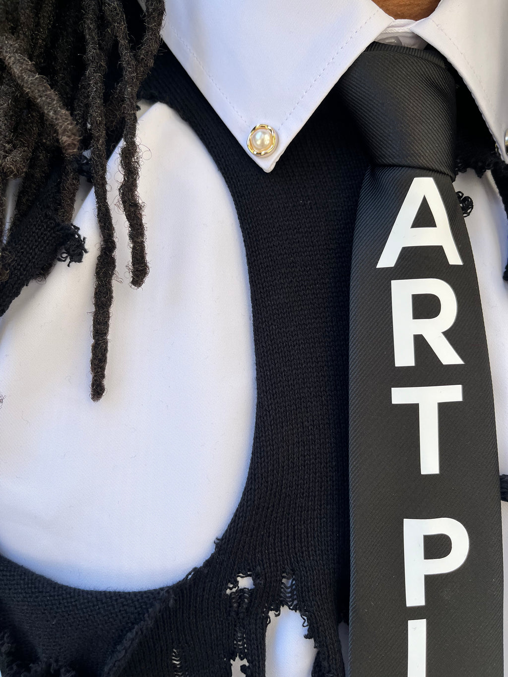 3 Piece Set: Ripped Sweater + Shirt + Tie – WORLD PEACE STUDIOS