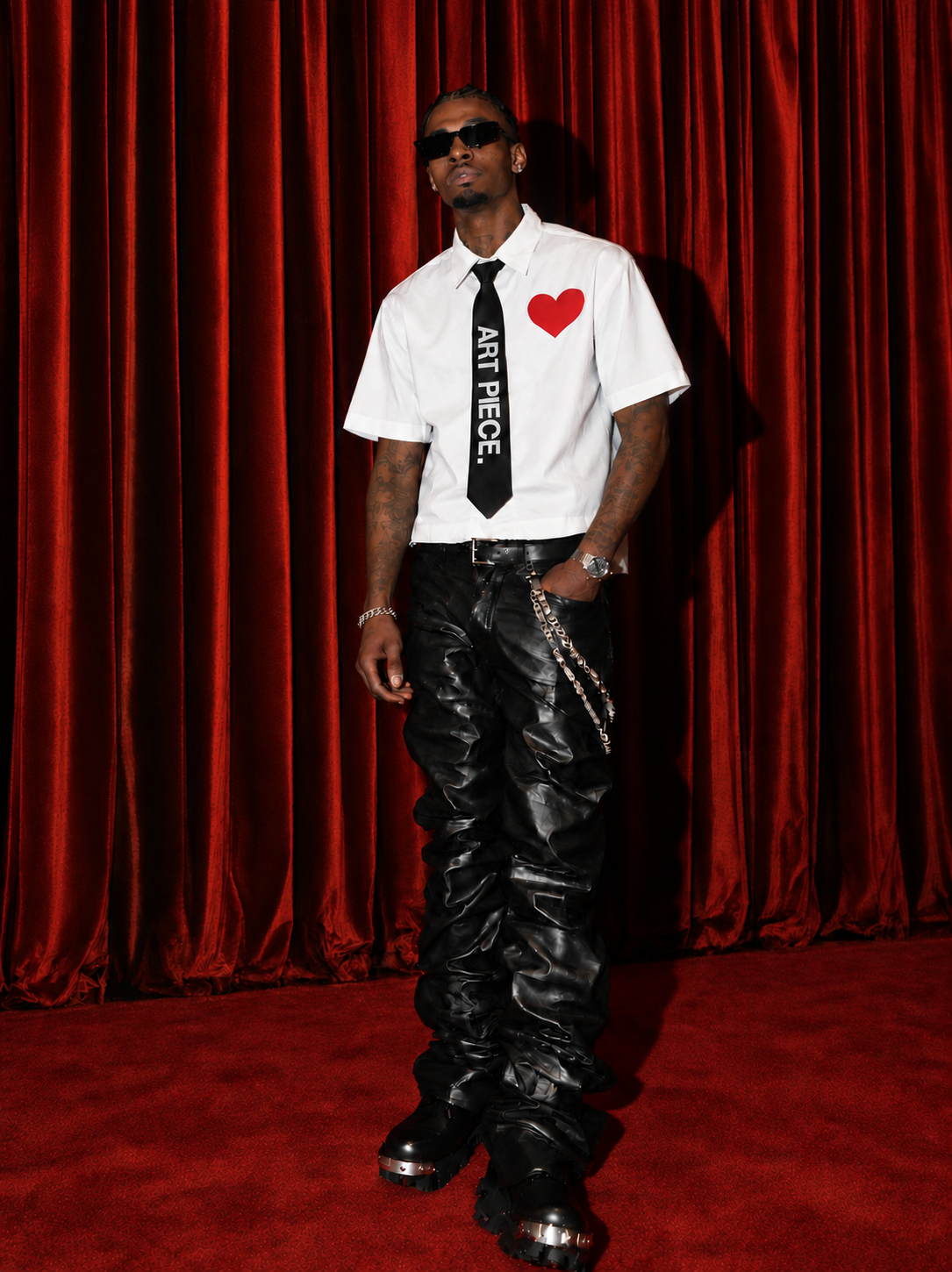 SHORT SLEEVE ART PIECE. SHIRT + TIE & FREE Art Pouch