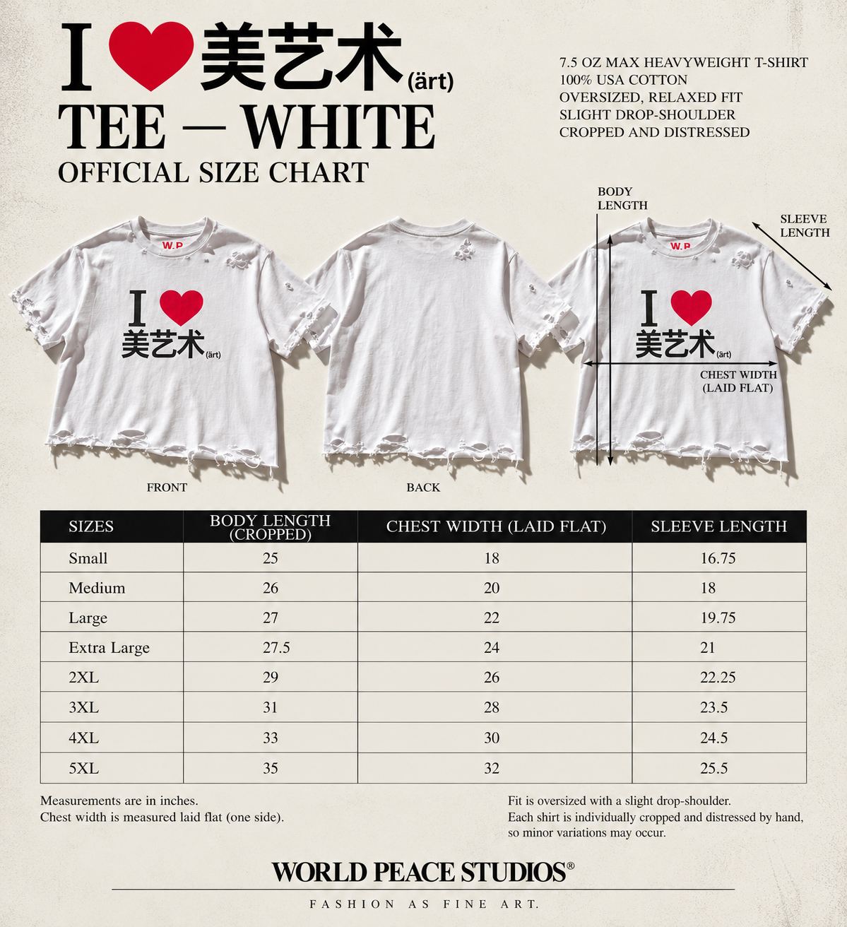 I ❤️ ART TEE — WHITE + Free Art Pouch