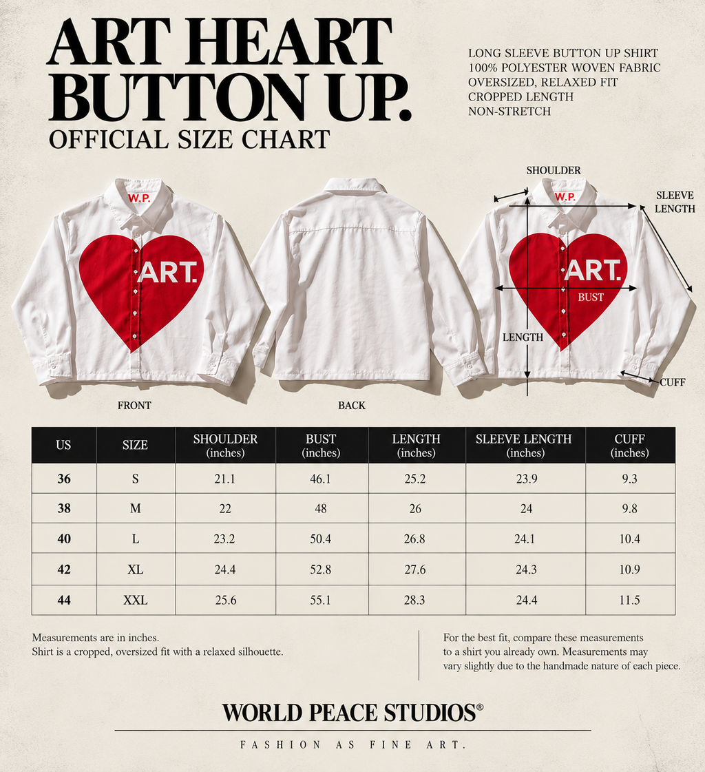 I ❤️ ART BUTTON-UP + FREE Art Pouch