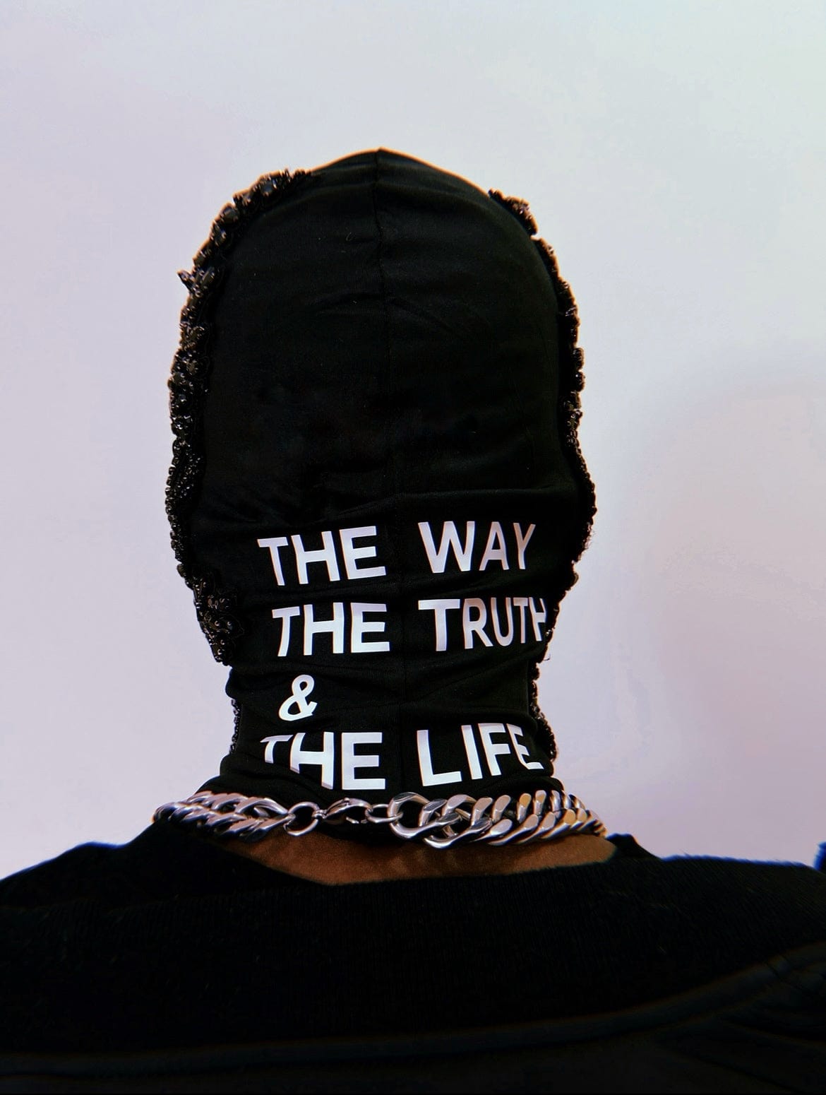 Black Glass Beaded Mask