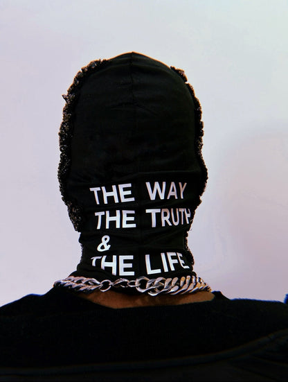 Black Glass Beaded Mask