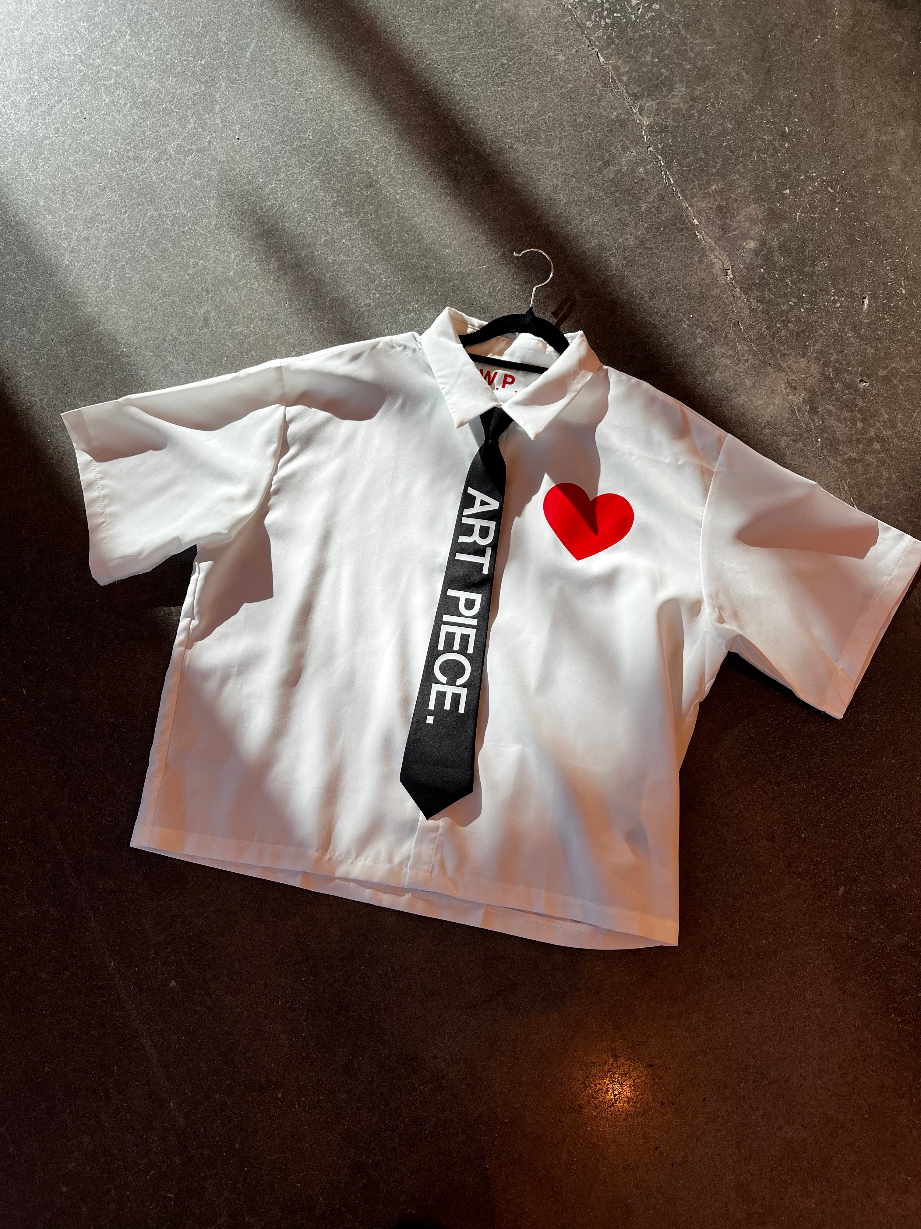 SHORT SLEEVE ART PIECE. SHIRT + TIE & FREE Art Pouch