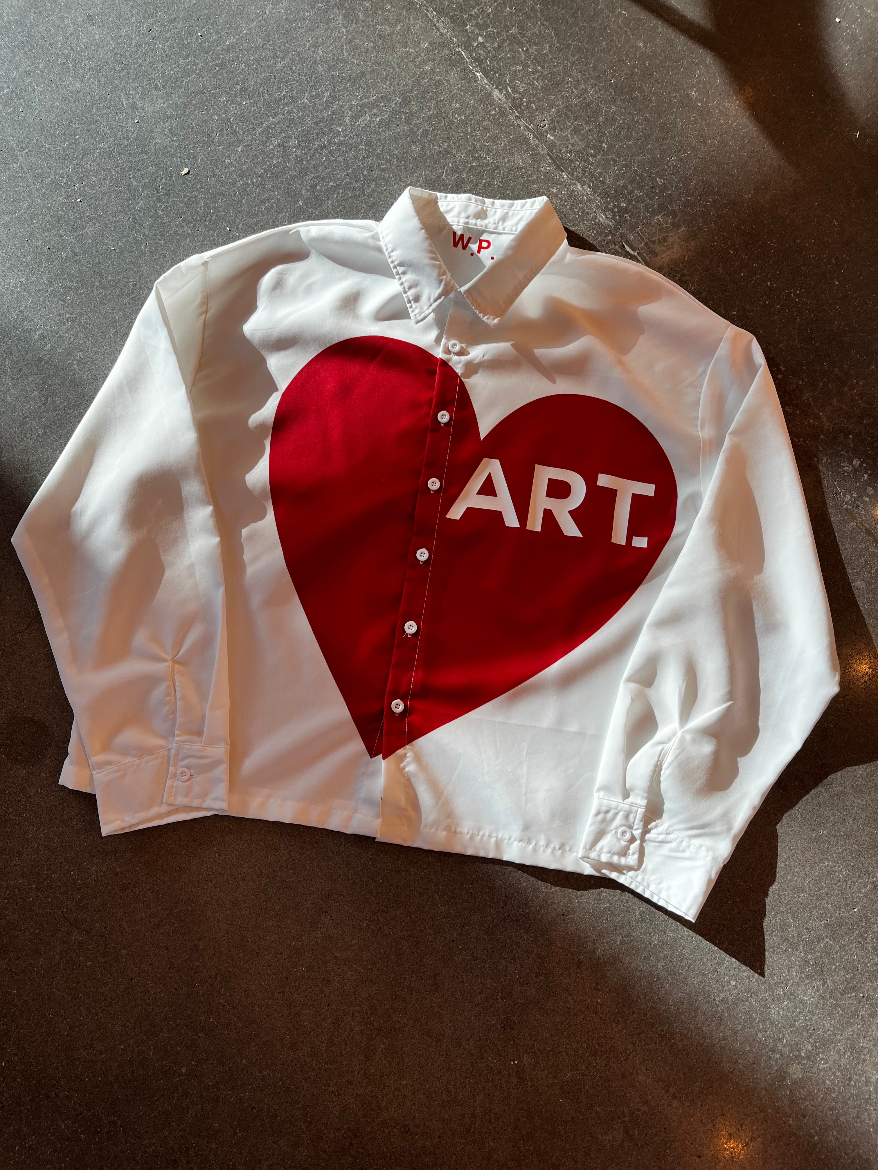 I ❤️ ART BUTTON-UP + FREE Art Pouch